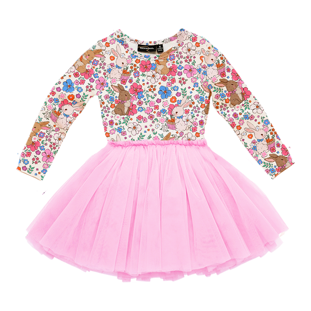 Rock Your Baby DITSY BUNNY LONG SLEEVE CIRCUS DRESS