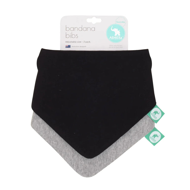 ALL4ELLA Bandana Bibs 2pk - Koala Grey