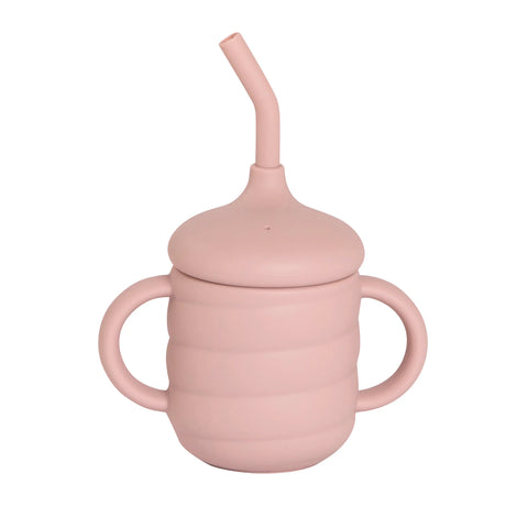 ALL4 ELLA Silicone sippy cup - Dusty Pink (with straw)