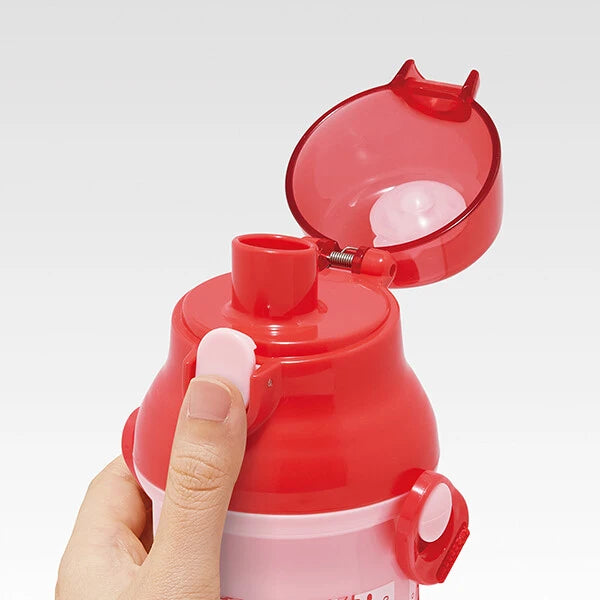 Skater One-Touch Transparent Bottle 480ml Antibacterial- Hello Kitty Ushirou Shiro