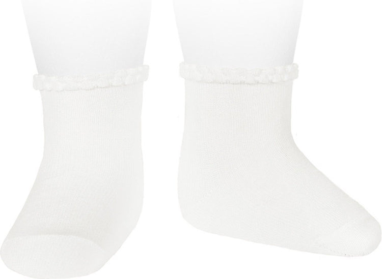 Condor Short Sock With Patterned Cuff 2748/4- 200 White