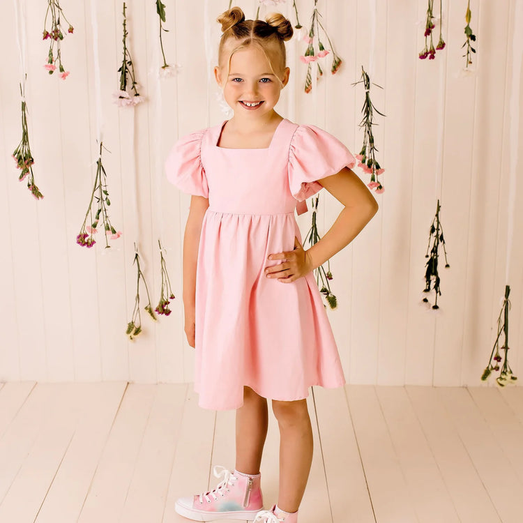 Desinger Kidz Grace Tie Back Dress - Pink