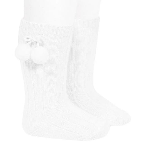 Condor Plain Knee High Sock W Pompom 3019/2(2471/2)-