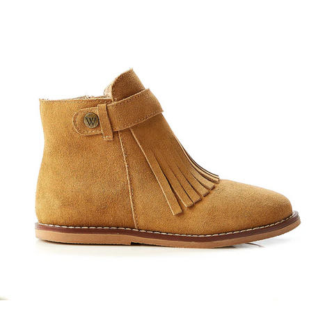 WALNUT BECKY SUEDE FRINGE BOOT - TAN