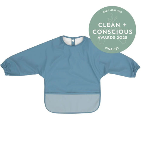 ALL4ELLA Recycled long sleeve bib - two tone Blue