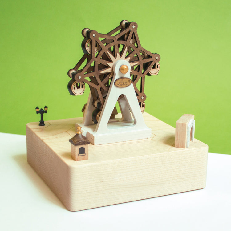 Wooderful Life Ferris Wheel Amusement Park City Wooden Music Box