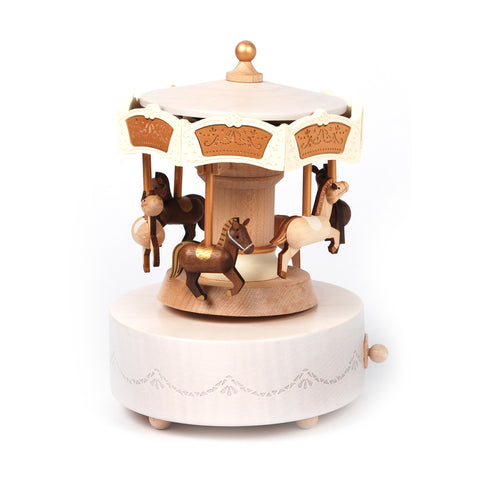 Wooderful Life Carousel - Double Around Up and Down Music Box