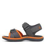 CLARKS FINN IN GREY/ORANGE (SIZE AU 5-1)