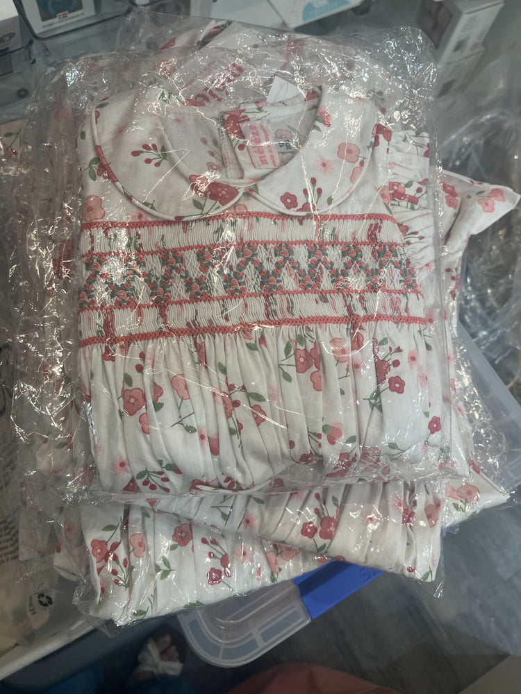 Meleze Hand Smocked Little Rosebud Dress