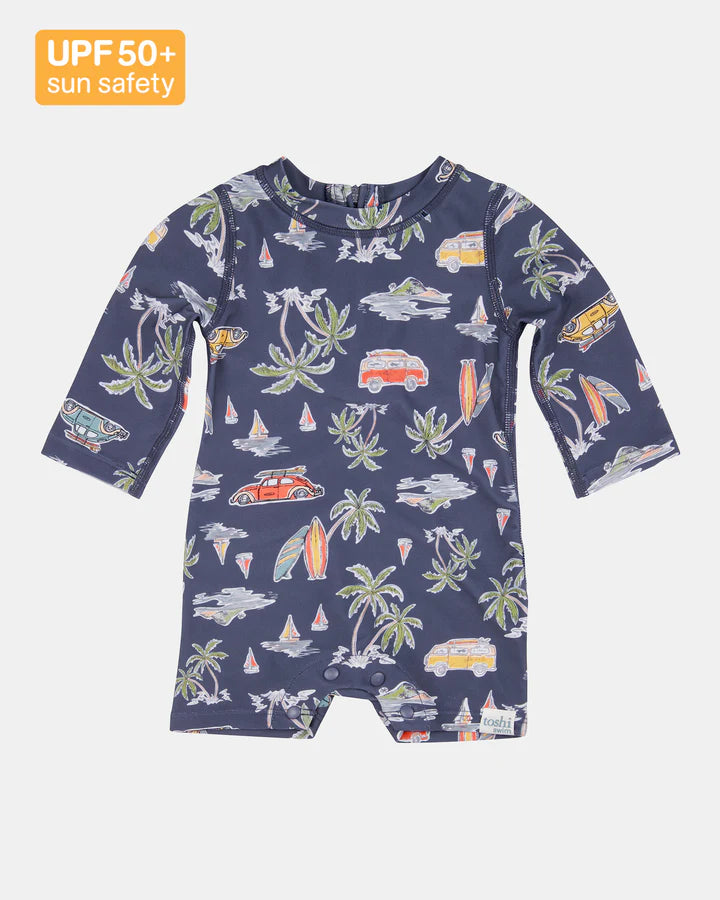 Toshi Swim Baby Onesie Long Sleeve Classic - Surf Twilight