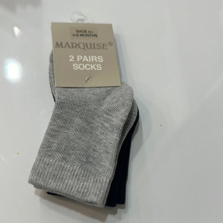 Marquise Grey and Navy Knitted Socks 2 Pack