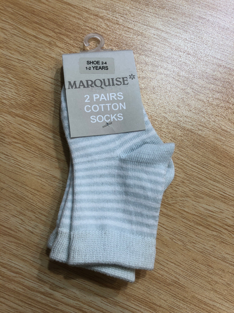 Marquise Blue and White Stripe Knitted Socks 2 Pack