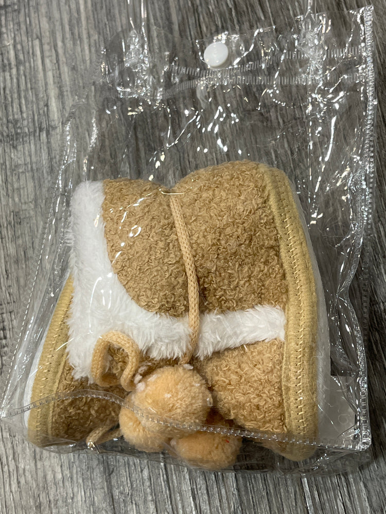 YW Pompom Baby Slippers - Brown