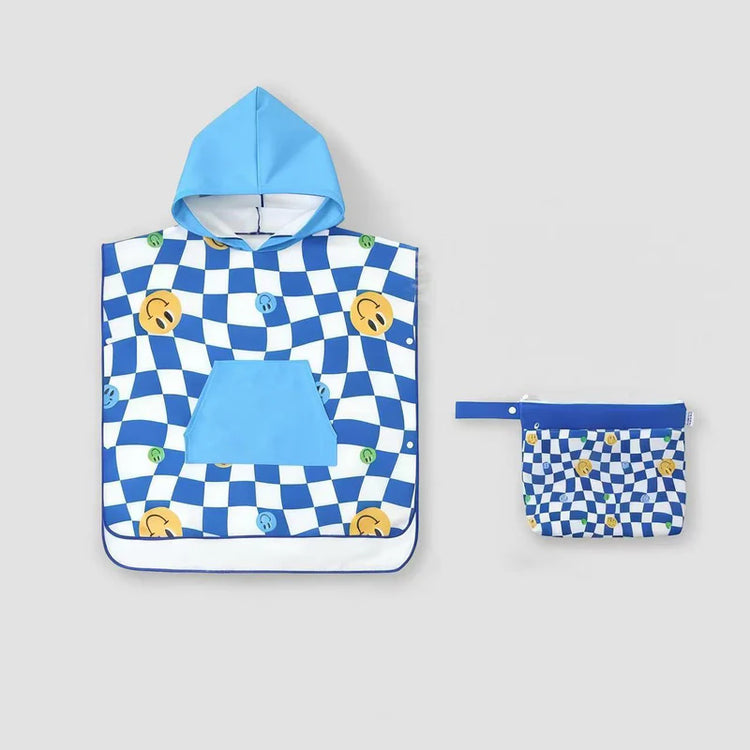 Lesimo Sand Free Kids Hooded Towel - Smiley Face with free wet bag