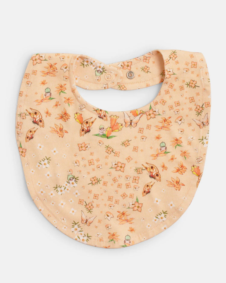 Walnut May Gibbs Brooklyn Bib- Peach Floral