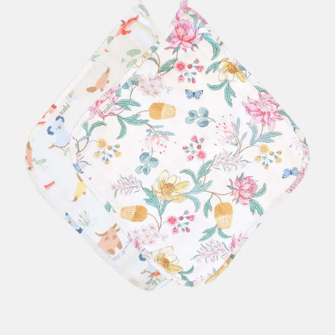 Toshi Baby Washcloth Muslin-2pcs /Waratah Dawn
