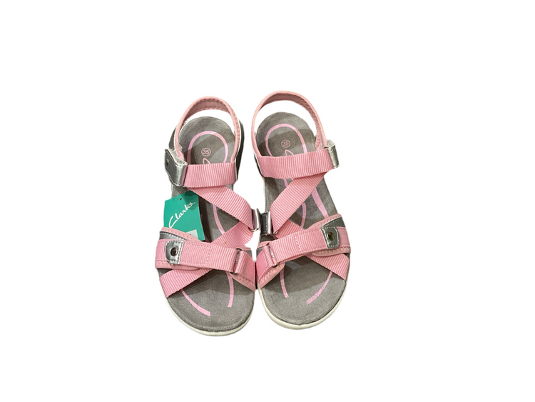 CLARKS NADIA SANDAL E GIRLS - SILVER/PINK