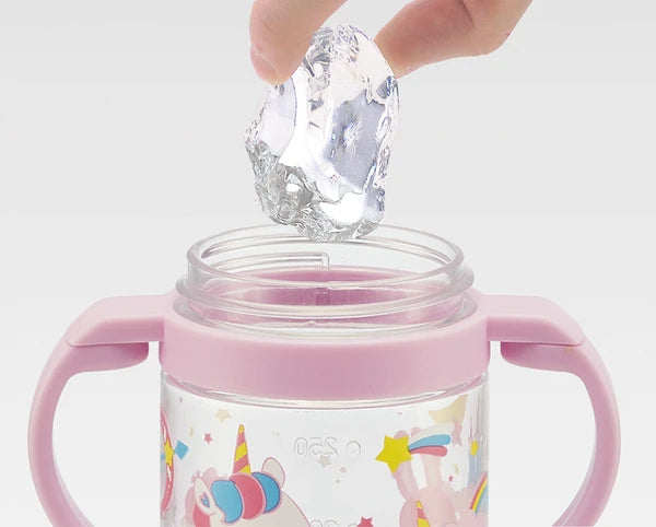 Skater folding straw mug with double handles and shoulder strap- Unicorn