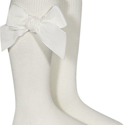 Condor Knee sock with side velet bow 2489/2 -303 Cava