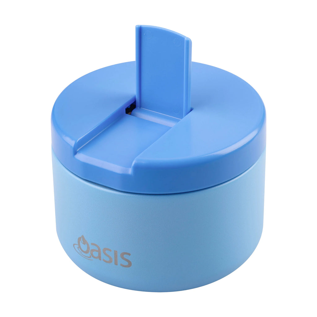 OASIS STAINLESS STEEL DOUBLE WALL INSULATED FOOD FLASK W/ QUICK RELEASE LID 300ML -  BLUE