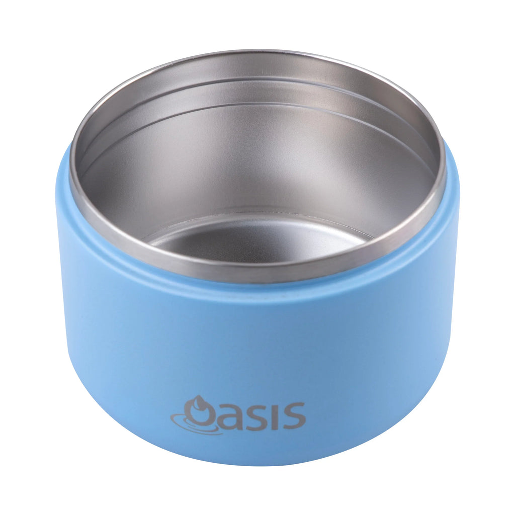 OASIS STAINLESS STEEL DOUBLE WALL INSULATED FOOD FLASK W/ QUICK RELEASE LID 300ML -  BLUE