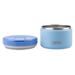OASIS STAINLESS STEEL DOUBLE WALL INSULATED FOOD FLASK W/ QUICK RELEASE LID 300ML -  BLUE