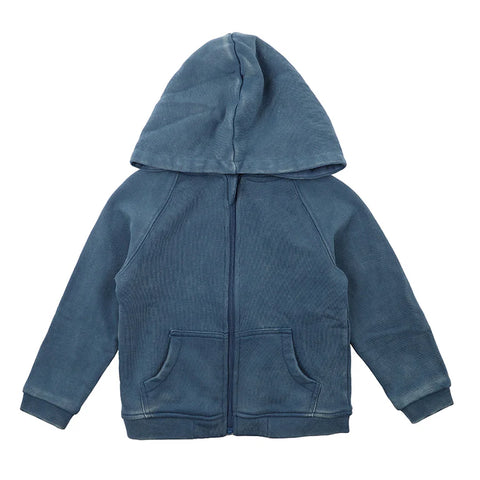 Wilson+Frenchy Steel Blue Washed Back Hooded Jacket with Zip