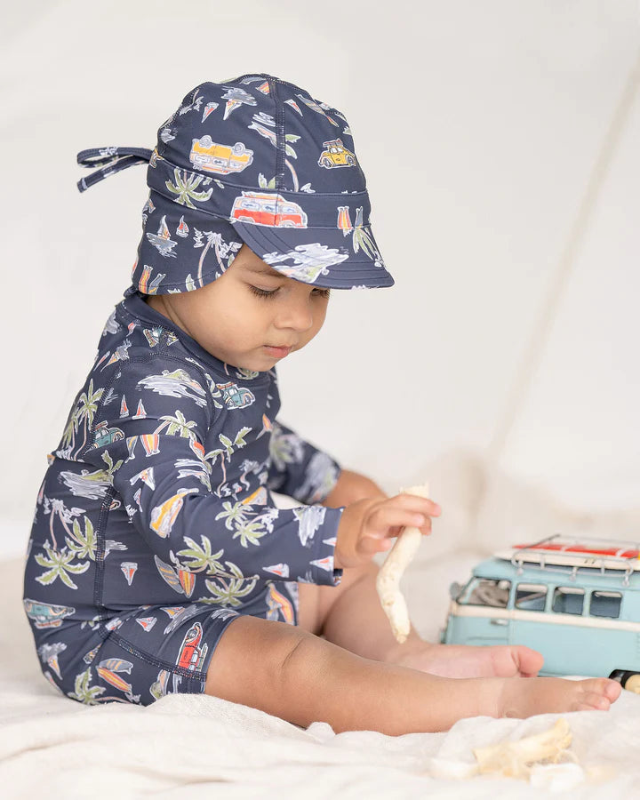 Toshi Swim Baby Flap Cap Classic/Surf Twilight