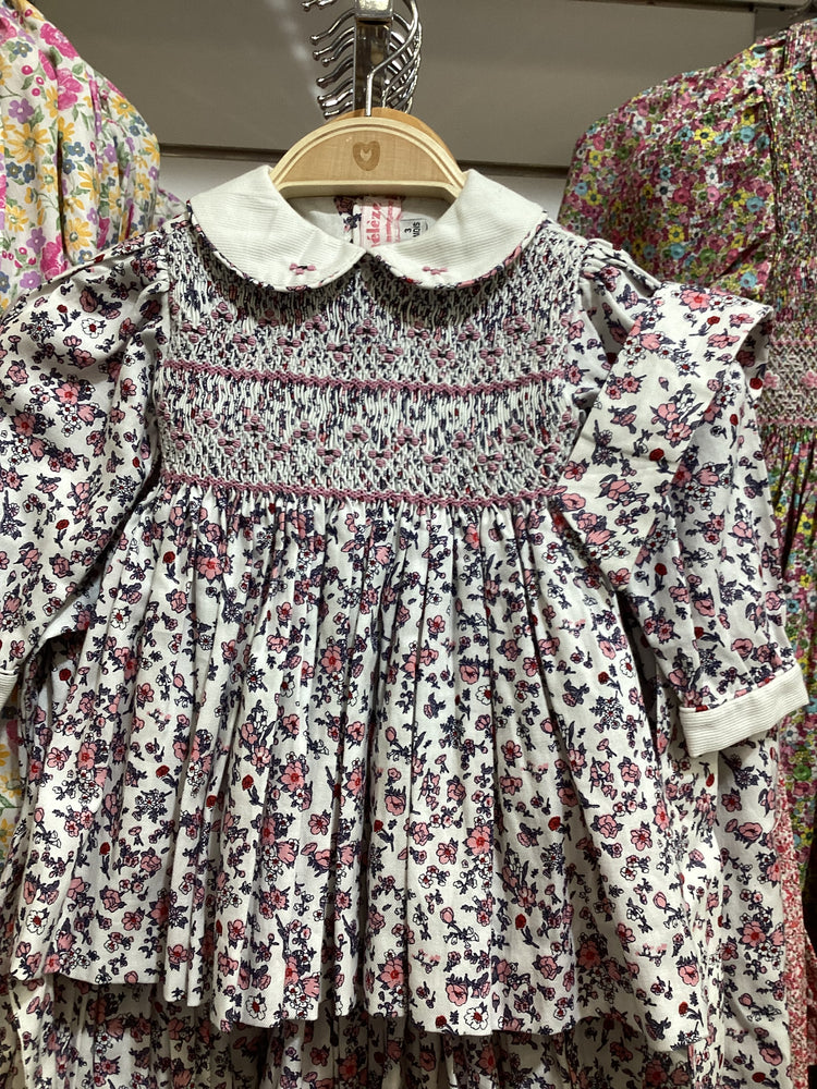 Meleze Hand Smocked Dress Long Sleeves RG02 Floral 3M-8Y