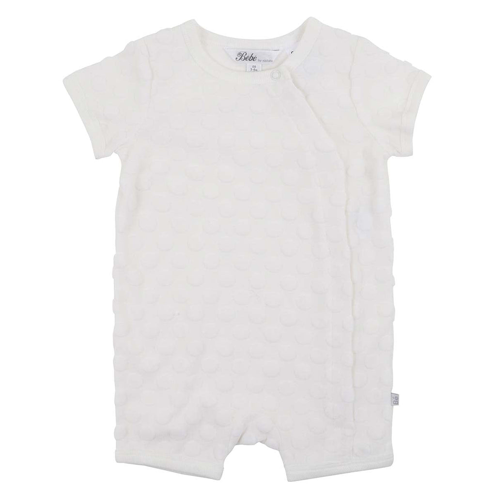 BEBE  CLOUD SPOT LAYETTE SHORT SLEEVE ROMPER