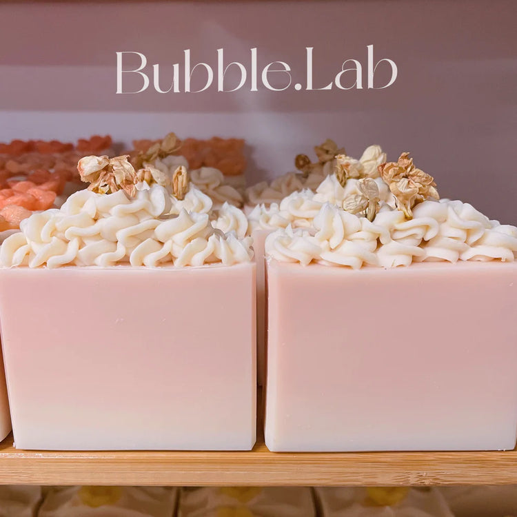BUBBLE.LAB Gradient Pink & Creamy White Artisan Cold Process Soap
