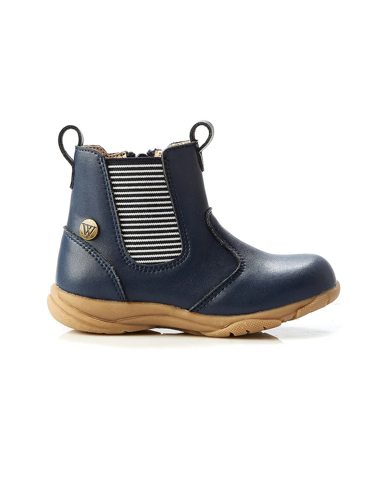 WALNUT RODEO LEATHER BOOT - NAVY