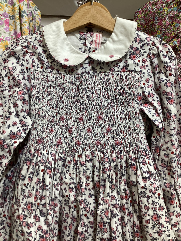 Meleze Hand Smocked Dress Long Sleeves RG01 Floral 3M-8Y