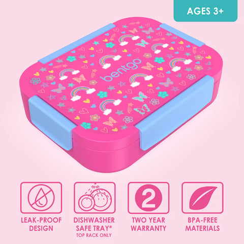 Bentgo Kids Snap & Go Lunch Box - RAINBOWS & BUTTERFLIES
