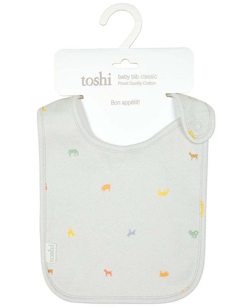 Toshi Baby Bib Classic Barn Buddies Ash