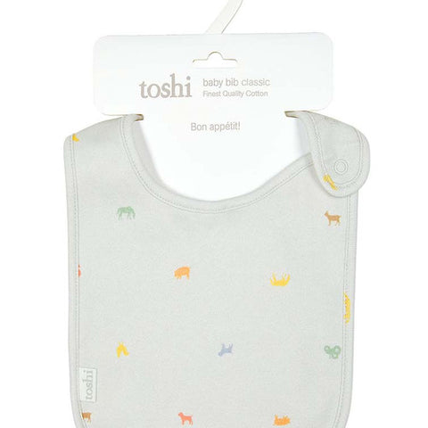 Toshi Baby Bib Classic Barn Buddies Ash