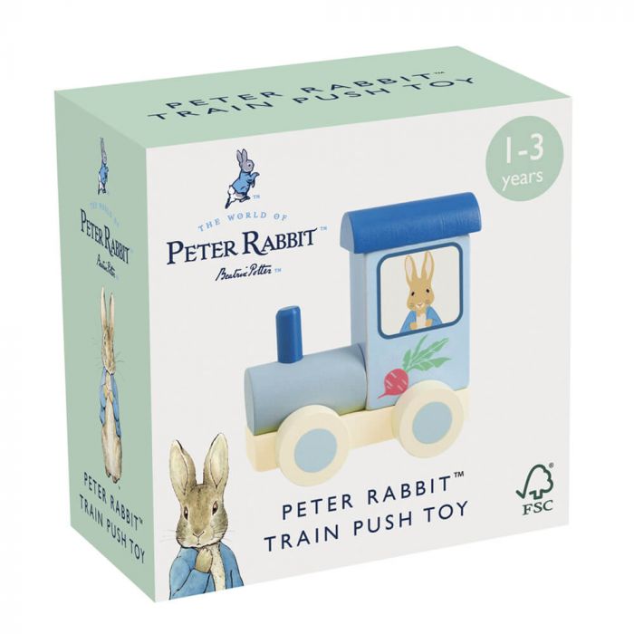 BEATRIX POTTER PETER RABBIT WOODEN TRAIN PUSH TOY