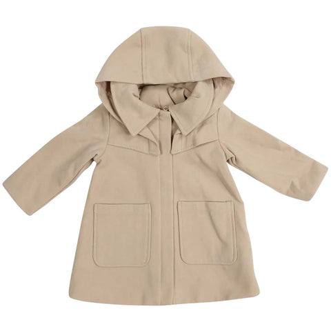 KORANGO Vamos Vintage Girls Zip Lined Overcoat with Hood - Beige