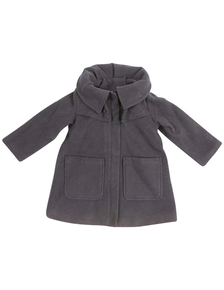 KORANGO VAMOS VINTAGE GIRLS ZIP LINED OVERCOAT WITH HOOD - GREY