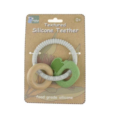 Koala Dream TEXTURED SILICONE KEY TEETHER-GREEN