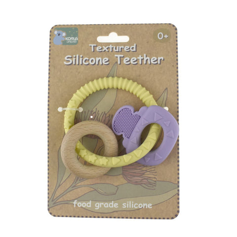 Koala Dream TEXTURED SILICONE KEY TEETHER-PURPLE