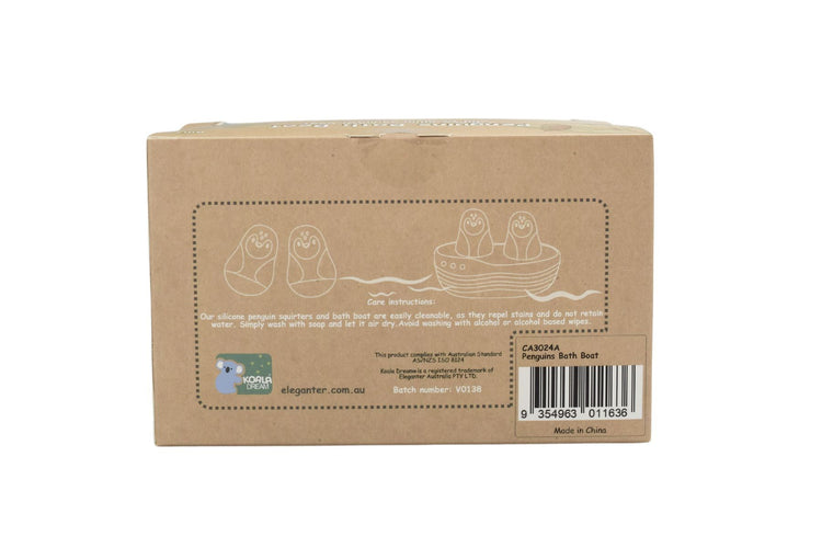 SILICONE PENGUINS BATH BOAT PURPLE