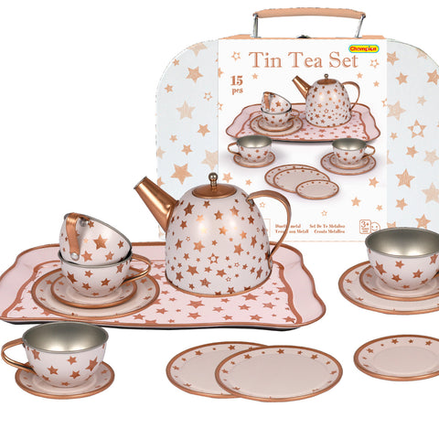 GOLD STAR TIN TEA SET IN SUITCASE