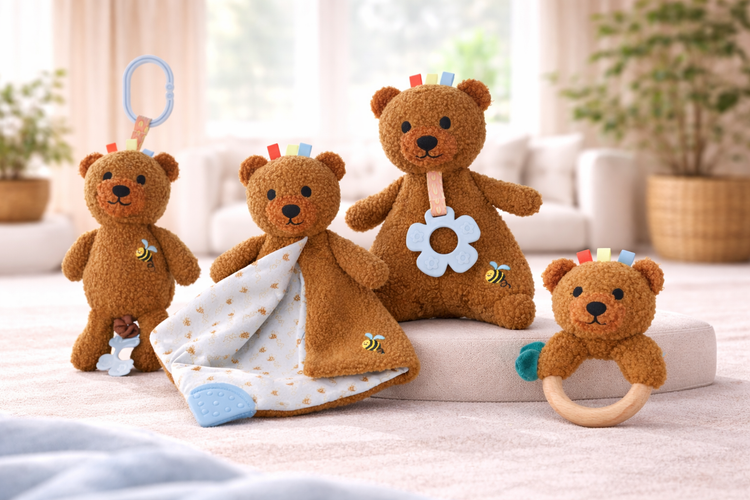 SNUGGLE BUDDY MAPLE BEAR PLUSH GIFT SET – 4 PIECE