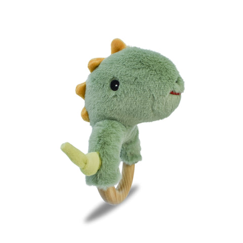SNUGGLE BUDDY MINTY DINOSAUR WOODEN RING RATTLE