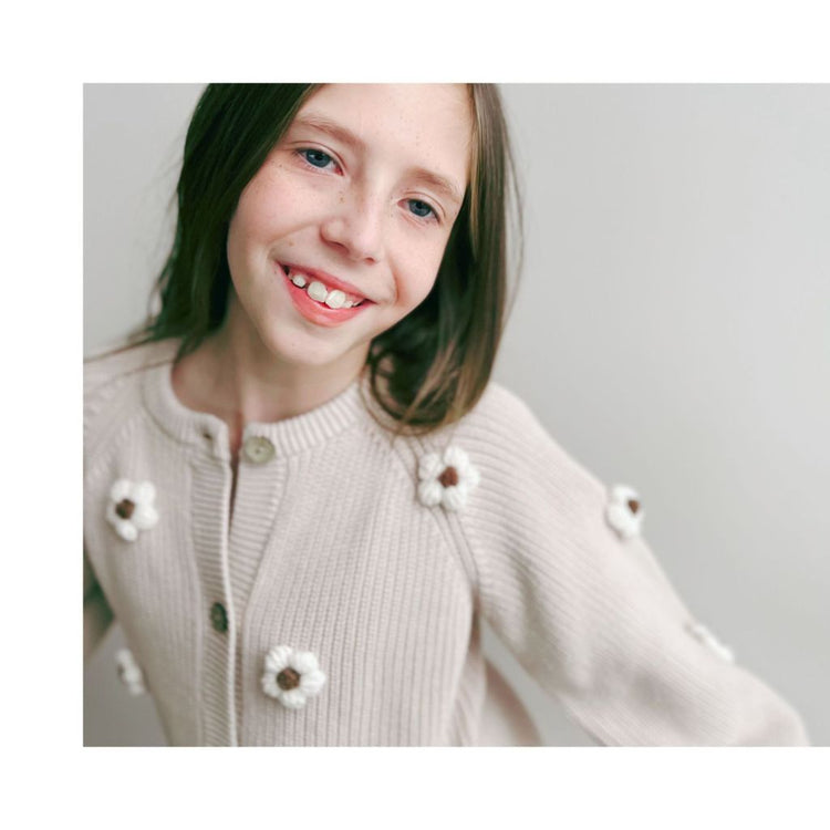 ArthurAve Beige/Cream Flower Cardigan