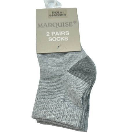 Marquise Dark Grey and Grey Stripe Knitted Socks 2 Pack