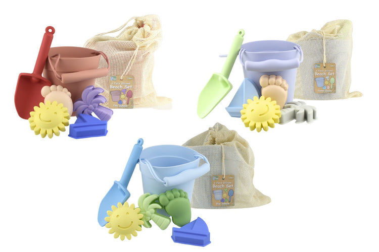 6PC SILICONE BEACH SET 6 ASSORTED