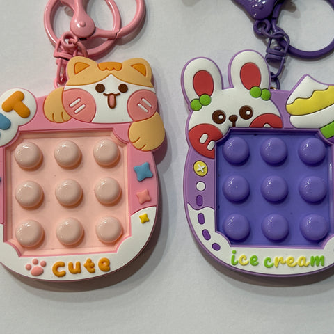 Funny Stress Relief Poppet Bunny Keychain