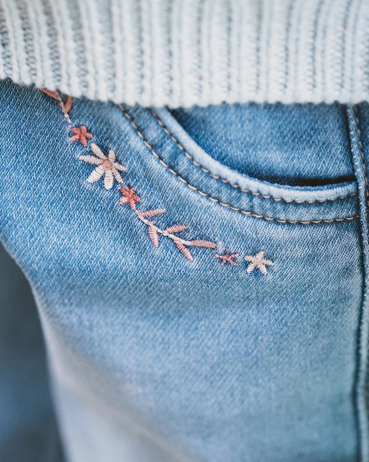FOX & FINCH LIGHT INDIGO DENIM JEANS - LIGHT BLUE (SIZE 3-7)